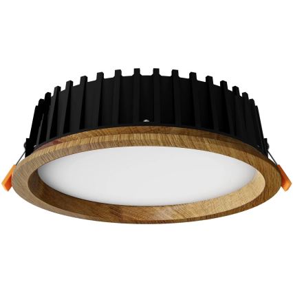 APLED - Светодиодный встроенный светильник RONDO WOODLINE LED/12W/230V 3000K диаметр 20 см дуб твердая древесина