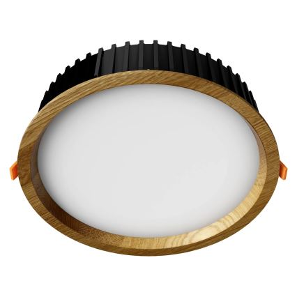 APLED - Светодиодный встроенный светильник RONDO WOODLINE LED/18W/230V 3000K диаметр 26 см дуб твердая древесина