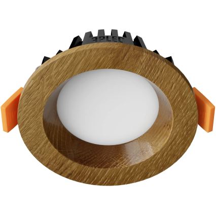 APLED - Светодиодный встроенный светильник RONDO WOODLINE LED/3W/230V 3000K диаметр 9 см дуб твердая древесина