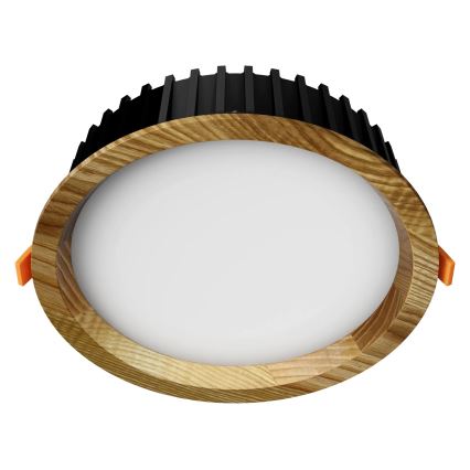 APLED - Светодиодный встроенный светильник RONDO WOODLINE LED/6W/230V 4000K диаметр 15 см пепел твердая древесина