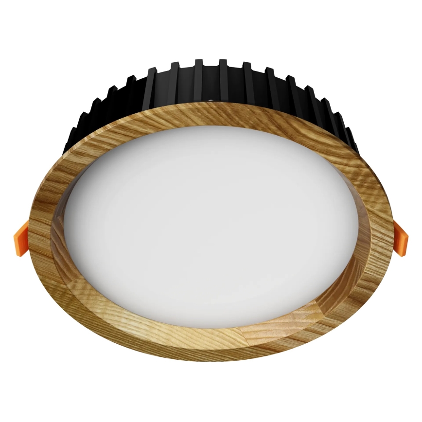 APLED - Светодиодный встроенный светильник RONDO WOODLINE LED/6W/230V 4000K диаметр 15 см пепел твердая древесина