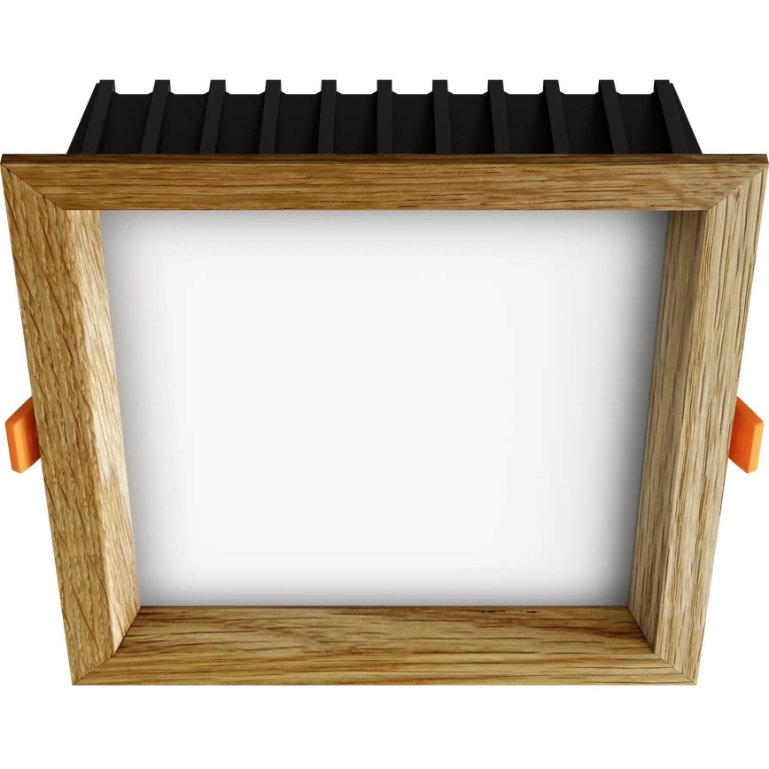 APLED - Светодиодный встроенный светильник SQUARE WOODLINE LED/12W/230V 3000K 17x17 см дуб твердая древесина