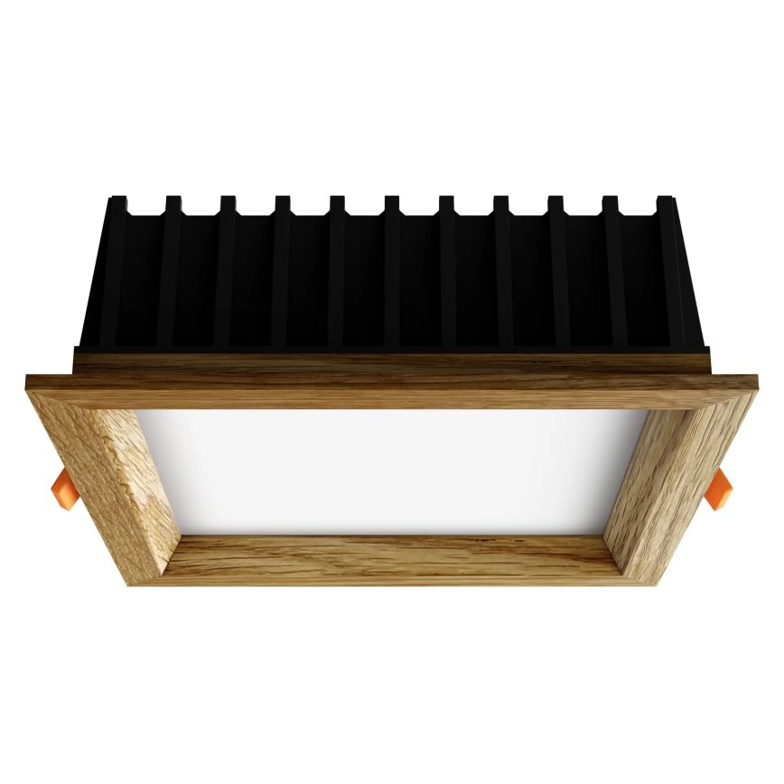 APLED - Светодиодный встроенный светильник SQUARE WOODLINE LED/12W/230V 3000K 17x17 см дуб твердая древесина