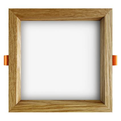 APLED - Светодиодный встроенный светильник SQUARE WOODLINE LED/12W/230V 3000K 17x17 см дуб твердая древесина
