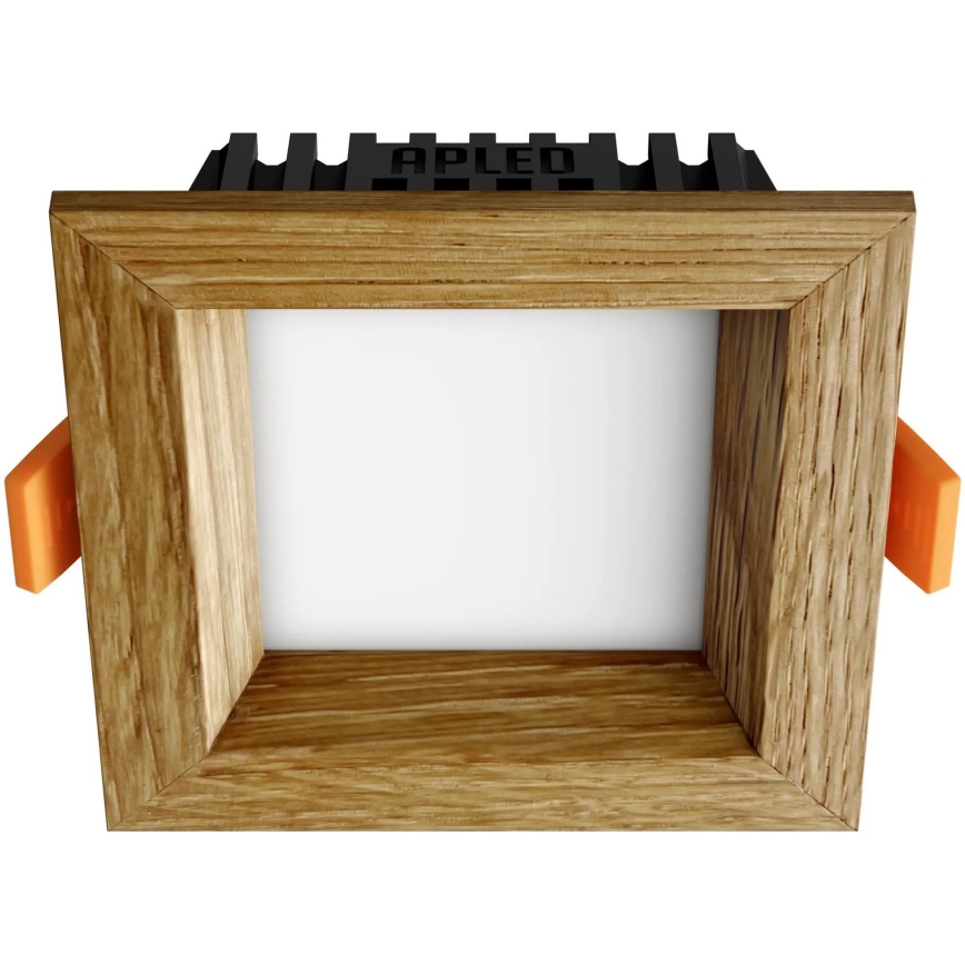 APLED - Светодиодный встроенный светильник SQUARE WOODLINE LED/3W/230V 3000K 9x9 см дуб твердая древесина