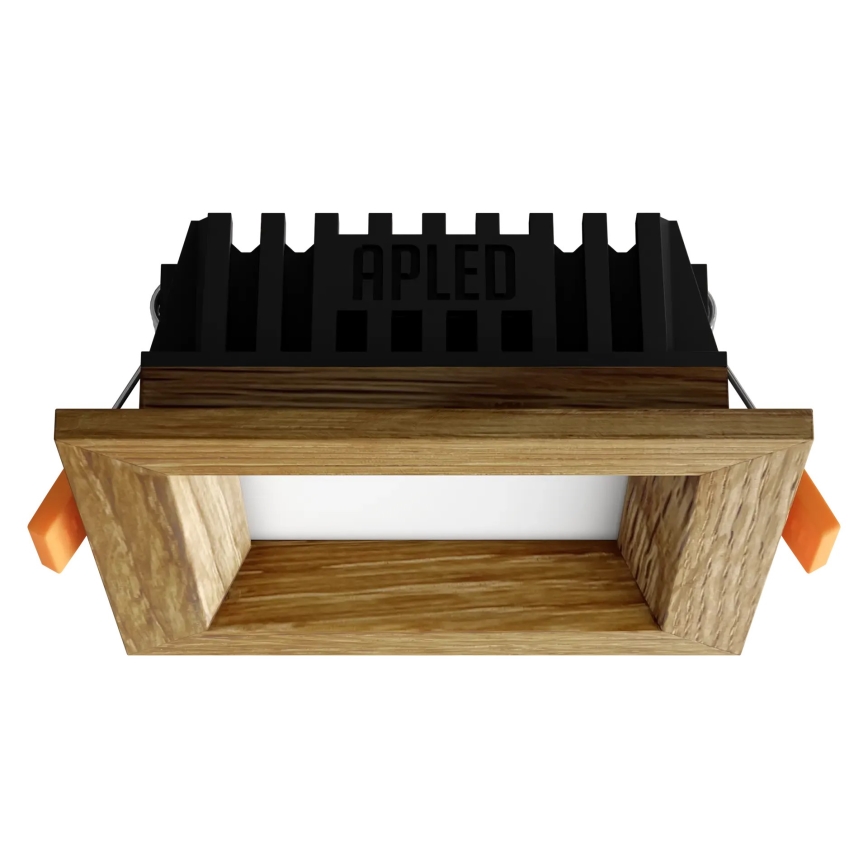 APLED - Светодиодный встроенный светильник SQUARE WOODLINE LED/3W/230V 3000K 9x9 см дуб твердая древесина