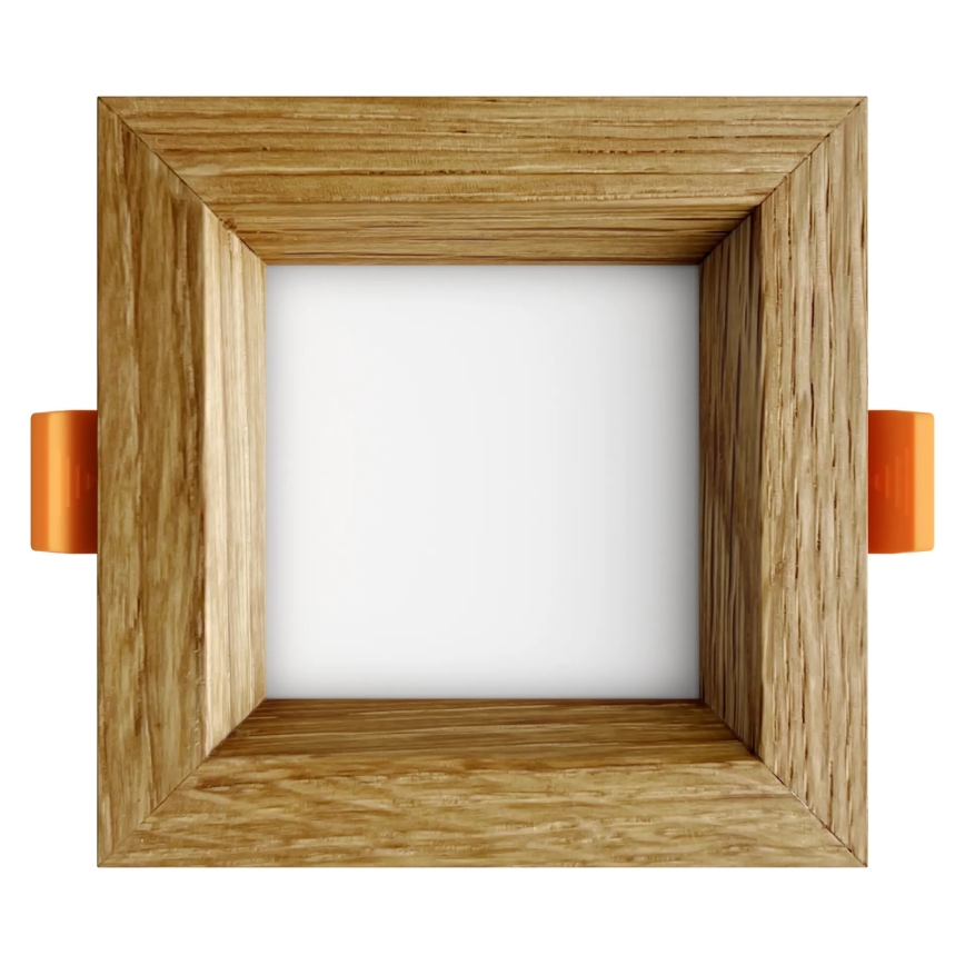 APLED - Светодиодный встроенный светильник SQUARE WOODLINE LED/3W/230V 3000K 9x9 см дуб твердая древесина