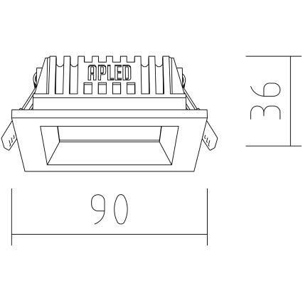 APLED - Светодиодный встроенный светильник SQUARE WOODLINE LED/3W/230V 3000K 9x9 см дуб твердая древесина