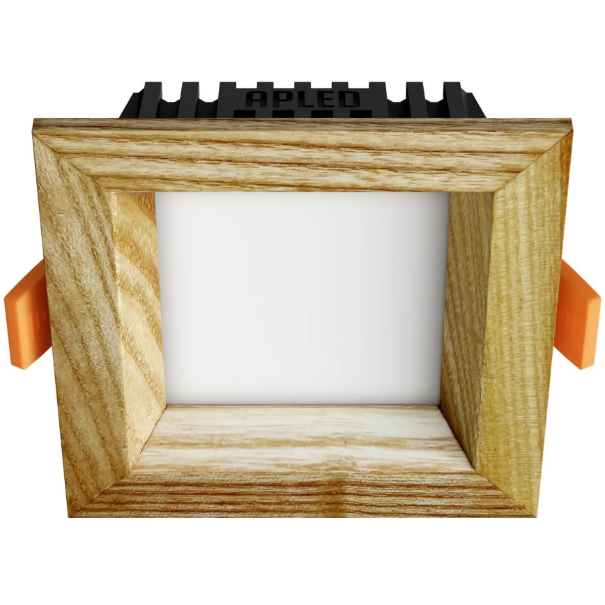 APLED - Светодиодный встроенный светильник SQUARE WOODLINE LED/3W/230V 3000K 9x9 см пепел твердая древесина