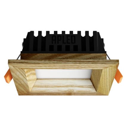 APLED - Светодиодный встроенный светильник SQUARE WOODLINE LED/3W/230V 3000K 9x9 см пепел твердая древесина