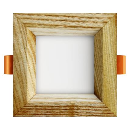 APLED - Светодиодный встроенный светильник SQUARE WOODLINE LED/3W/230V 3000K 9x9 см пепел твердая древесина