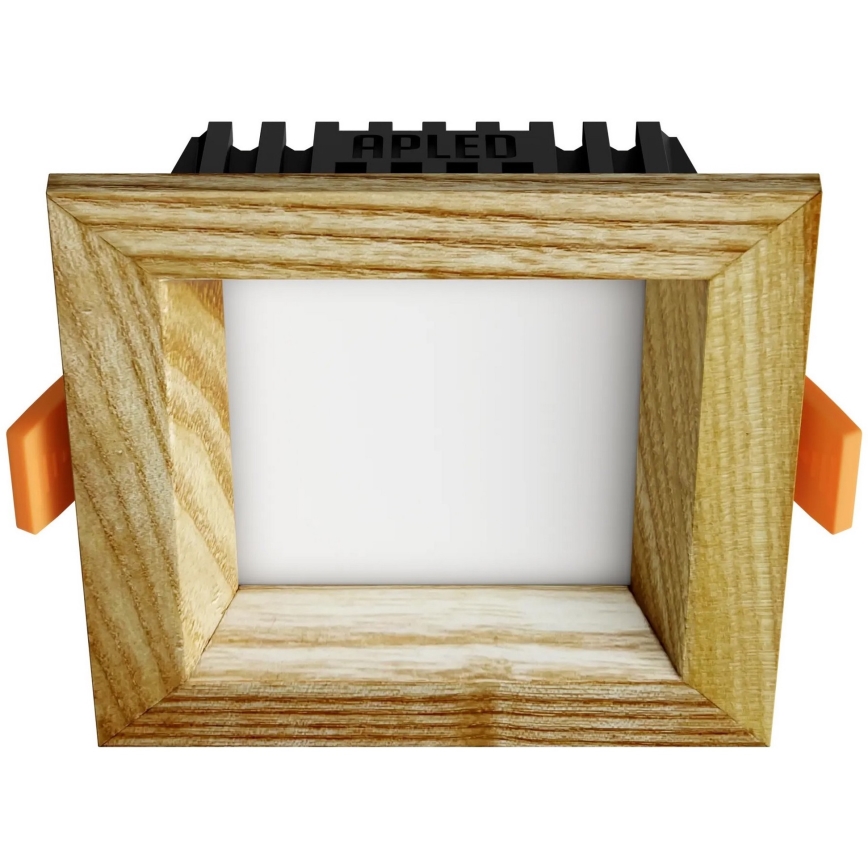 APLED - Светодиодный встроенный светильник SQUARE WOODLINE LED/3W/230V 4000K 9x9 см пепел твердая древесина
