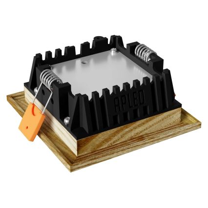 APLED - Светодиодный встроенный светильник SQUARE WOODLINE LED/3W/230V 4000K 9x9 см пепел твердая древесина