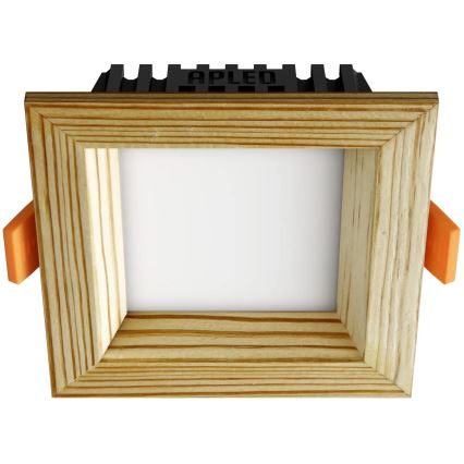 APLED - Светодиодный встроенный светильник SQUARE WOODLINE LED/3W/230V 4000K 9x9 см сосна твердая древесина