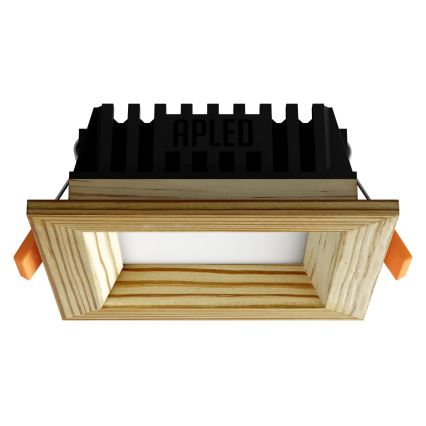 APLED - Светодиодный встроенный светильник SQUARE WOODLINE LED/3W/230V 4000K 9x9 см сосна твердая древесина