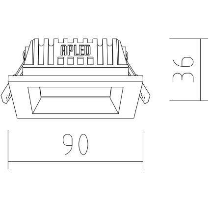 APLED - Светодиодный встроенный светильник SQUARE WOODLINE LED/3W/230V 4000K 9x9 см сосна твердая древесина