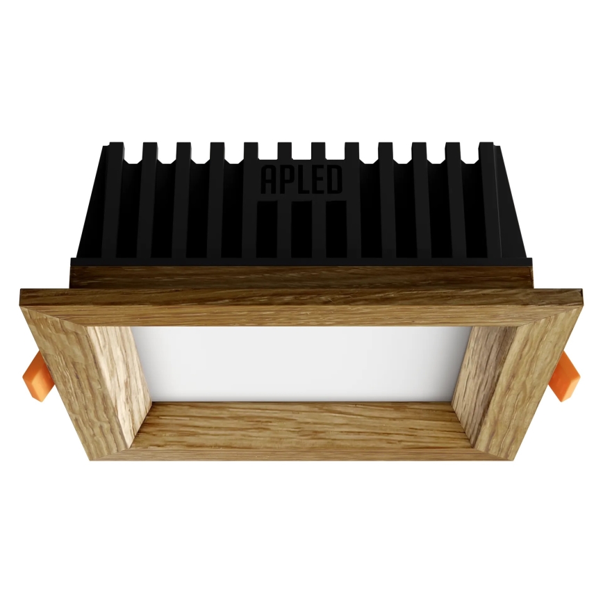 APLED - Светодиодный встроенный светильник SQUARE WOODLINE LED/6W/230V 3000K 12x12 см дуб твердая древесина