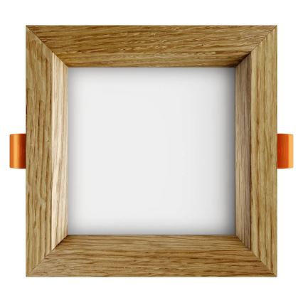 APLED - Светодиодный встроенный светильник SQUARE WOODLINE LED/6W/230V 3000K 12x12 см дуб твердая древесина