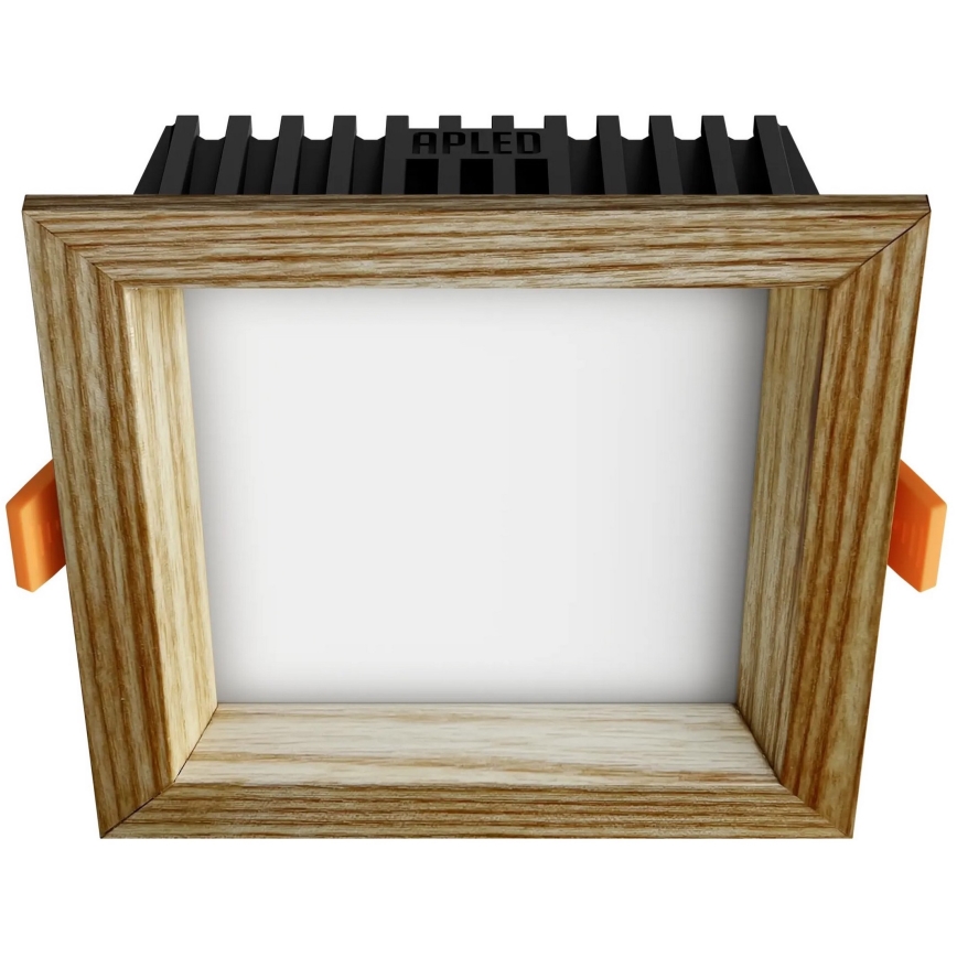 APLED - Светодиодный встроенный светильник SQUARE WOODLINE LED/6W/230V 3000K 12x12 см пепел твердая древесина