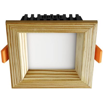 APLED - Светодиодный встроенный светильник SQUARE WOODLINE LED/6W/230V 3000K 12x12 см сосна твердая древесина