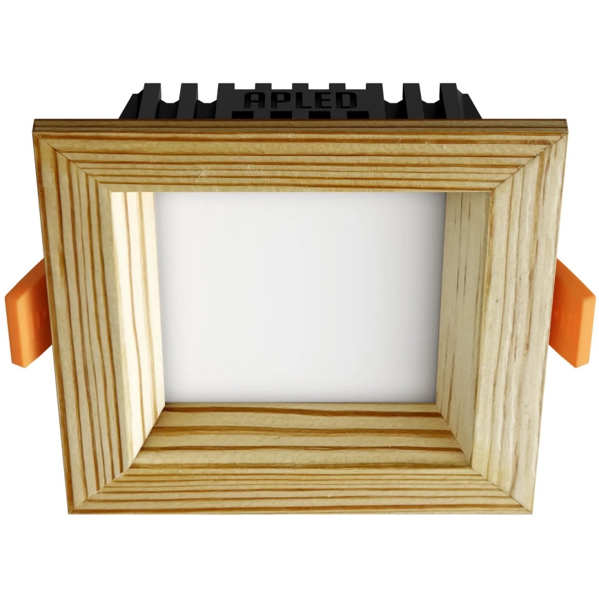 APLED - Светодиодный встроенный светильник SQUARE WOODLINE LED/6W/230V 3000K 12x12 см сосна твердая древесина