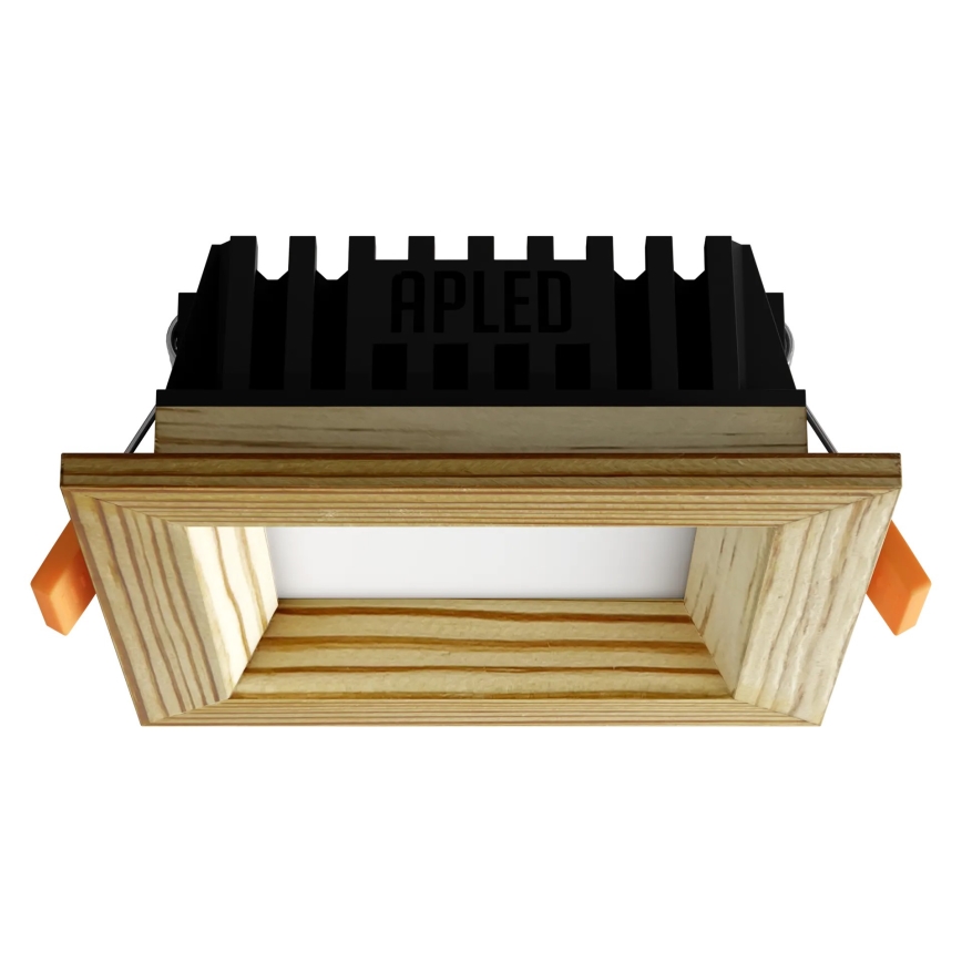 APLED - Светодиодный встроенный светильник SQUARE WOODLINE LED/6W/230V 3000K 12x12 см сосна твердая древесина