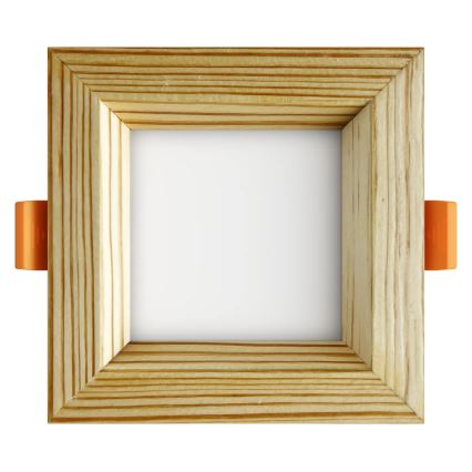 APLED - Светодиодный встроенный светильник SQUARE WOODLINE LED/6W/230V 3000K 12x12 см сосна твердая древесина