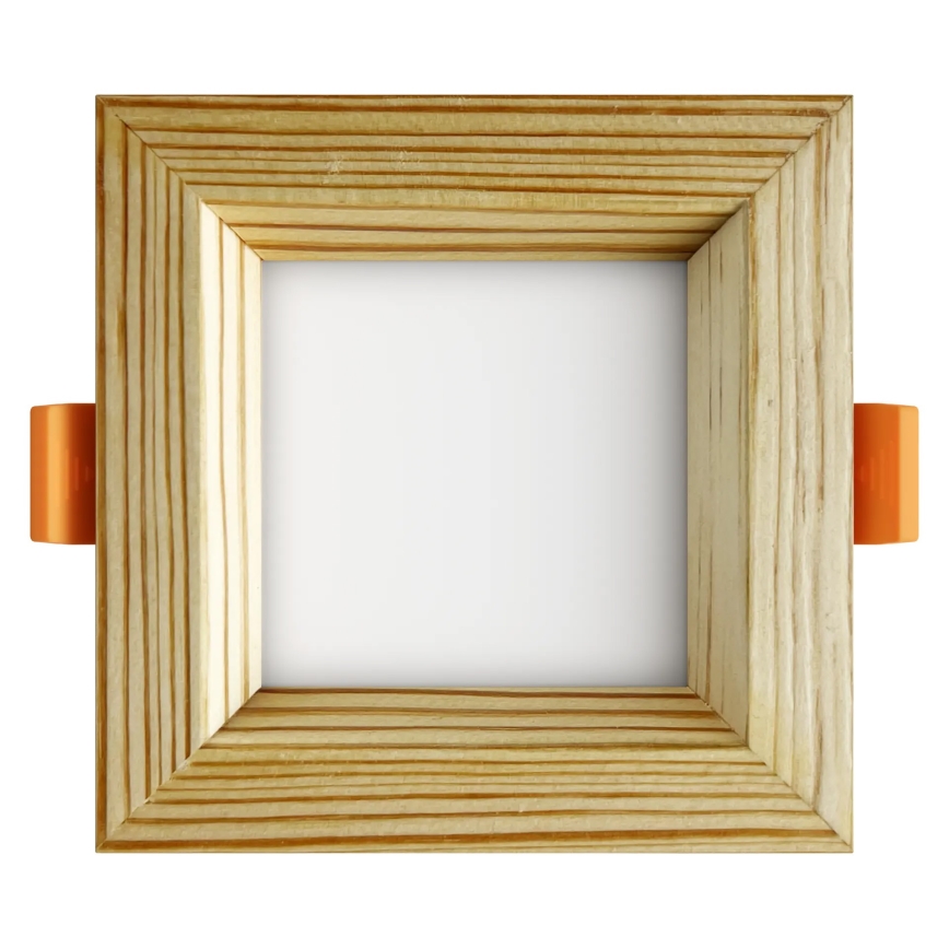 APLED - Светодиодный встроенный светильник SQUARE WOODLINE LED/6W/230V 3000K 12x12 см сосна твердая древесина