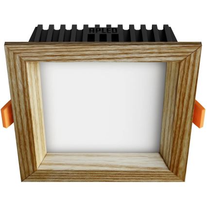 APLED - Светодиодный встроенный светильник SQUARE WOODLINE LED/6W/230V 4000K 12x12 см пепел твердая древесина