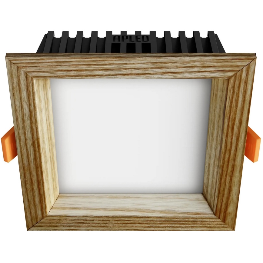 APLED - Светодиодный встроенный светильник SQUARE WOODLINE LED/6W/230V 4000K 12x12 см пепел твердая древесина