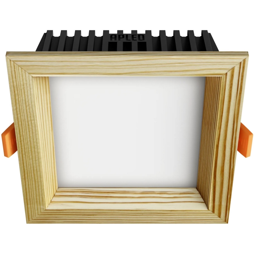 APLED - Светодиодный встроенный светильник SQUARE WOODLINE LED/6W/230V 4000K 12x12 см сосна твердая древесина