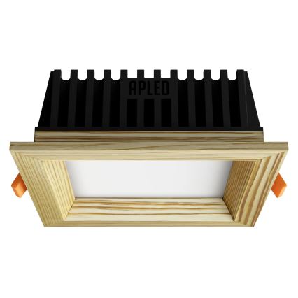 APLED - Светодиодный встроенный светильник SQUARE WOODLINE LED/6W/230V 4000K 12x12 см сосна твердая древесина