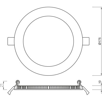 APLED - Светодиодный встроенный светильник для ванной комнаты RONDO LED/12W/230V IP54 175 мм
