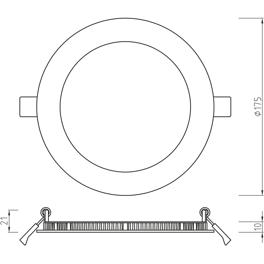APLED - Светодиодный встроенный светильник для ванной комнаты RONDO LED/12W/230V IP54 175 мм