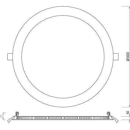 APLED - Светодиодный встроенный светильник для ванной комнаты RONDO LED/24W/230V IP41 300 мм