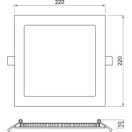 APLED - Светодиодный встроенный светильник для ванной комнаты SQUARE LED/18W/230V IP41 220x220 мм