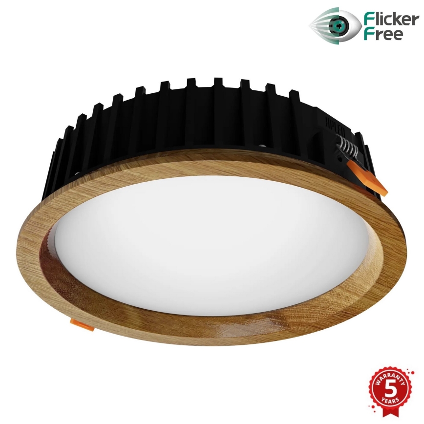 APLED - Светодиодный встроенный светильник RONDO WOODLINE LED/12W/230V 3000K диаметр 20 см дуб твердая древесина