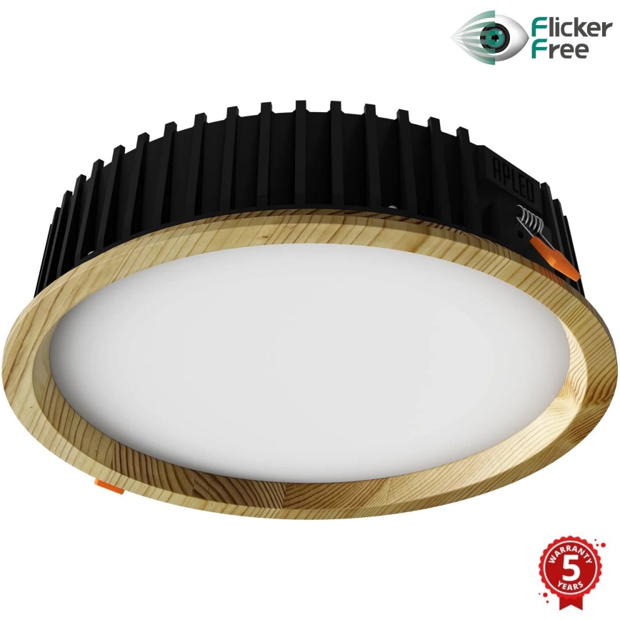 APLED - Светодиодный встроенный светильник RONDO WOODLINE LED/18W/230V 4000K диаметр 26 см сосна твердая древесина