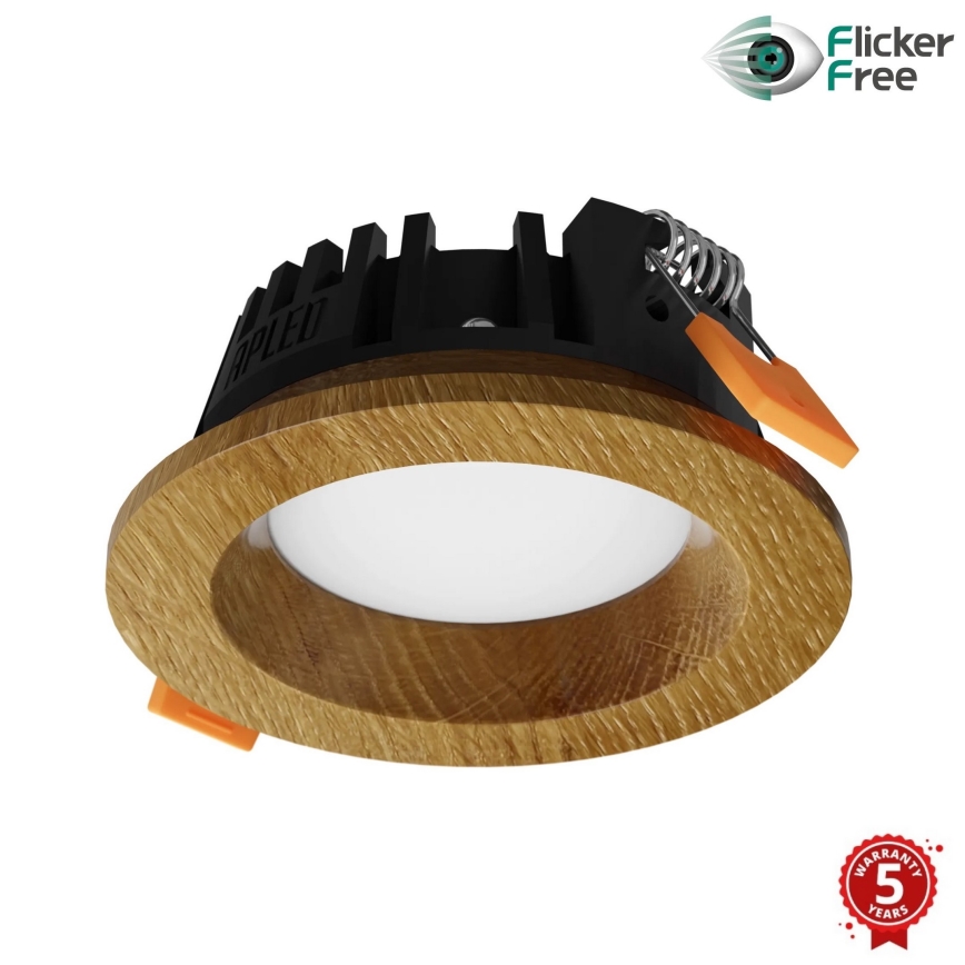APLED - Светодиодный встроенный светильник RONDO WOODLINE LED/3W/230V 4000K диаметр 9 см дуб твердая древесина