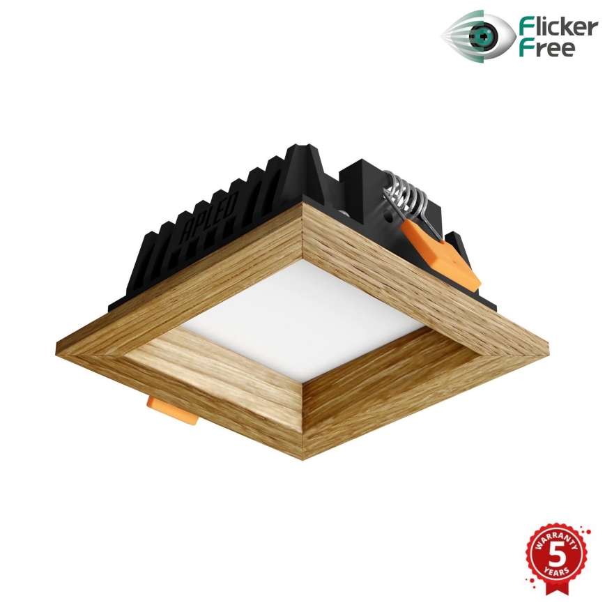 APLED - Светодиодный встроенный светильник SQUARE WOODLINE LED/3W/230V 3000K 9x9 см дуб твердая древесина