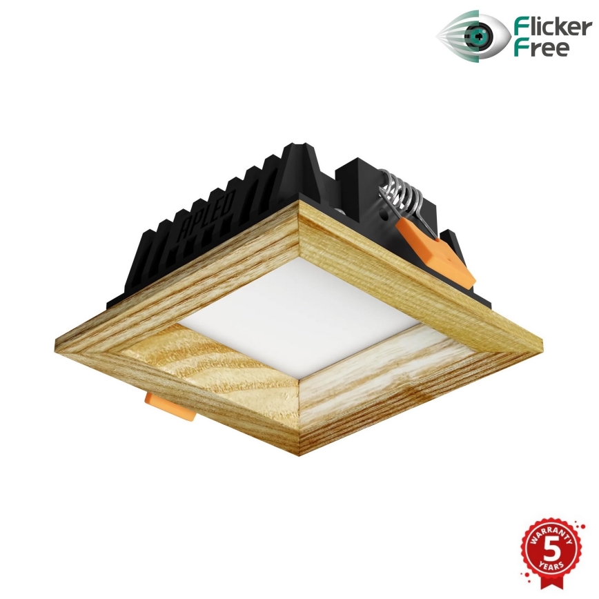 APLED - Светодиодный встроенный светильник SQUARE WOODLINE LED/3W/230V 4000K 9x9 см пепел твердая древесина