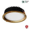 APLED - Светодиодный встроенный светильник RONDO WOODLINE LED/6W/230V 4000K диаметр 15 см пепел твердая древесина