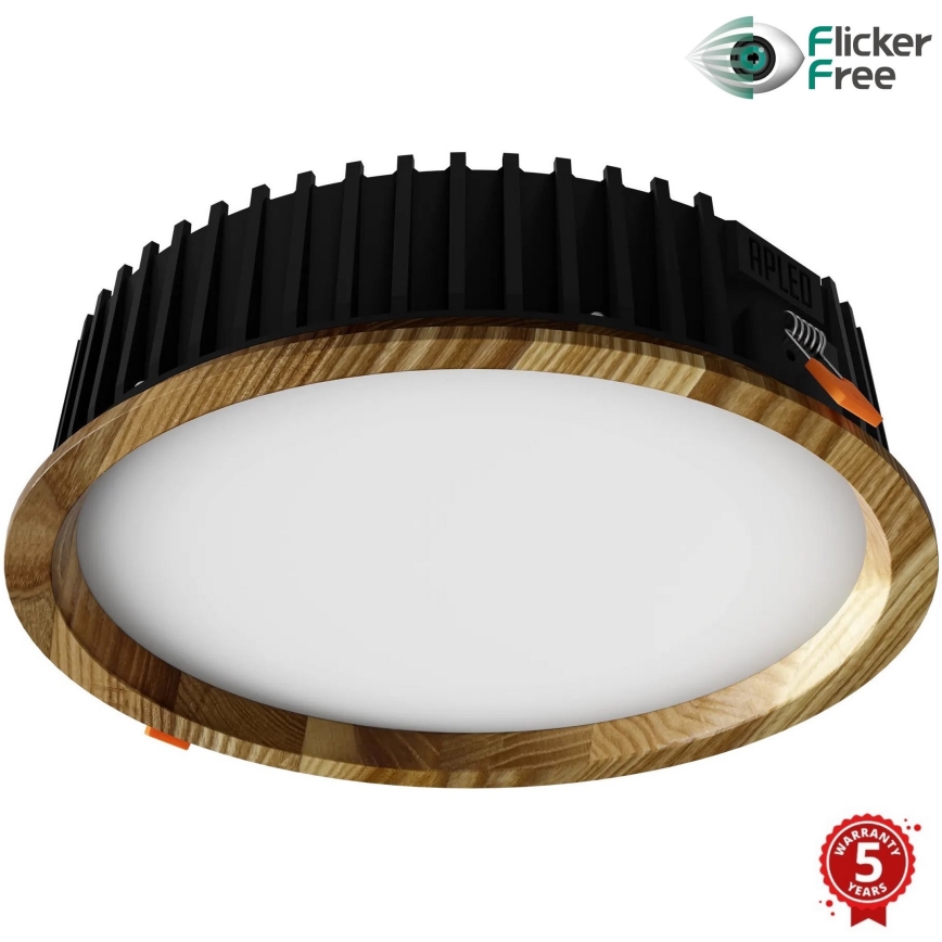 APLED - Світлодіодний вбудований світильник RONDO WOODLINE LED/18W/230V 4000K діаметр 26 см ясеневий масив