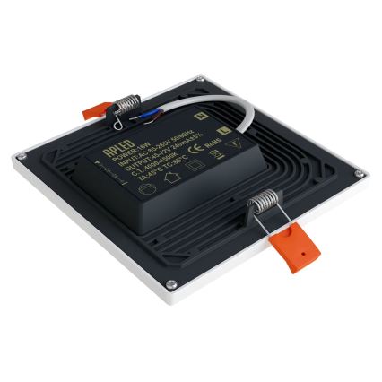 APLED - Світлодіодний вбудований світильник SQUARE SLIM LED/16W/230V 14,5x14,5 см білий