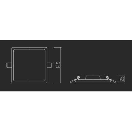 APLED - Світлодіодний вбудований світильник SQUARE SLIM LED/16W/230V 14,5x14,5 см білий