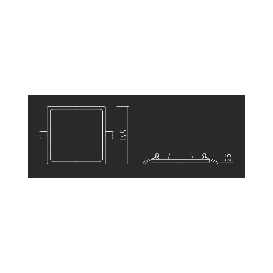 APLED - Світлодіодний вбудований світильник SQUARE SLIM LED/16W/230V 14,5x14,5 см білий
