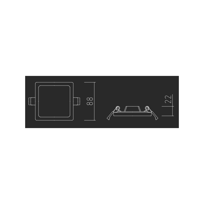 APLED - Світлодіодний вбудований світильник SQUARE SLIM LED/8W/230V 9x9 см білий
