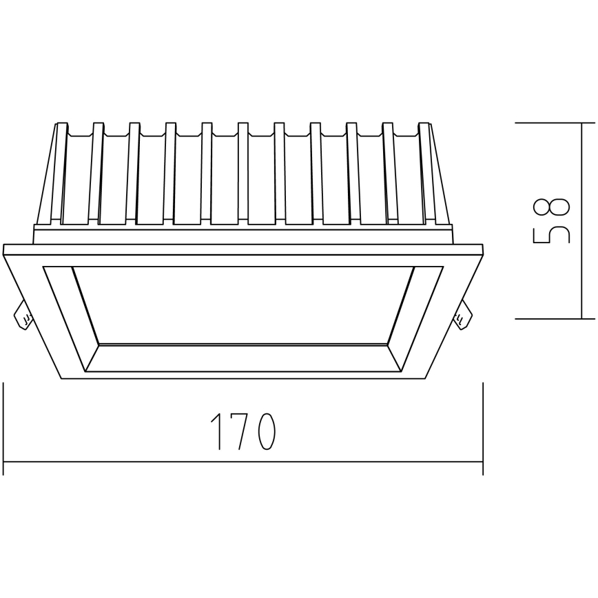 APLED - Світлодіодний вбудований світильник SQUARE WOODLINE LED/12W/230V 3000K 17x17 см ясеневий масив