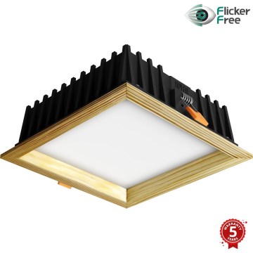 APLED - Світлодіодний вбудований світильник SQUARE WOODLINE LED/12W/230V 3000K 17x17 см сосна масив