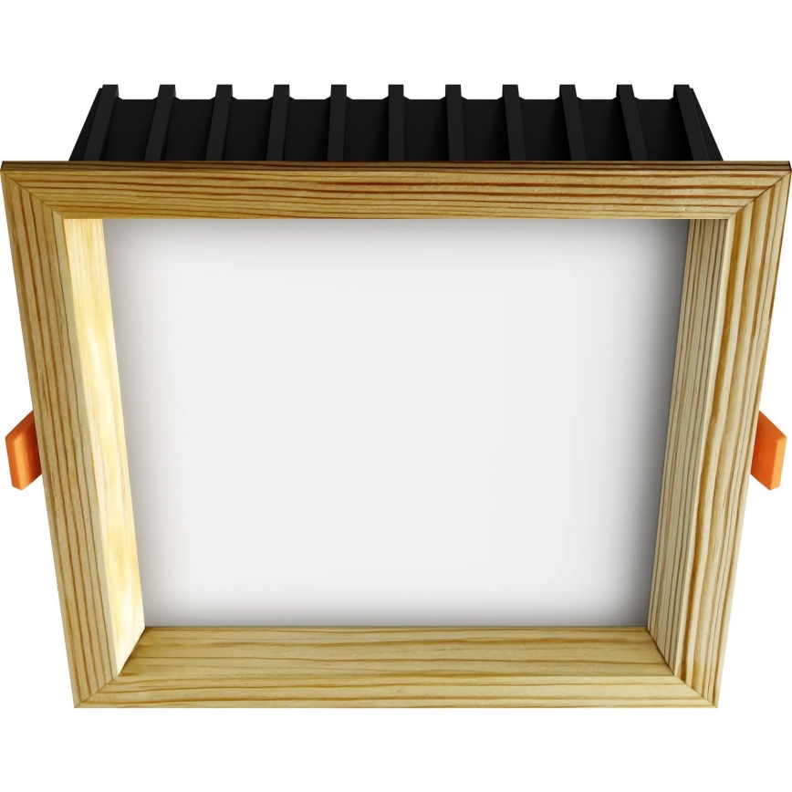 APLED - Світлодіодний вбудований світильник SQUARE WOODLINE LED/12W/230V 3000K 17x17 см сосна масив
